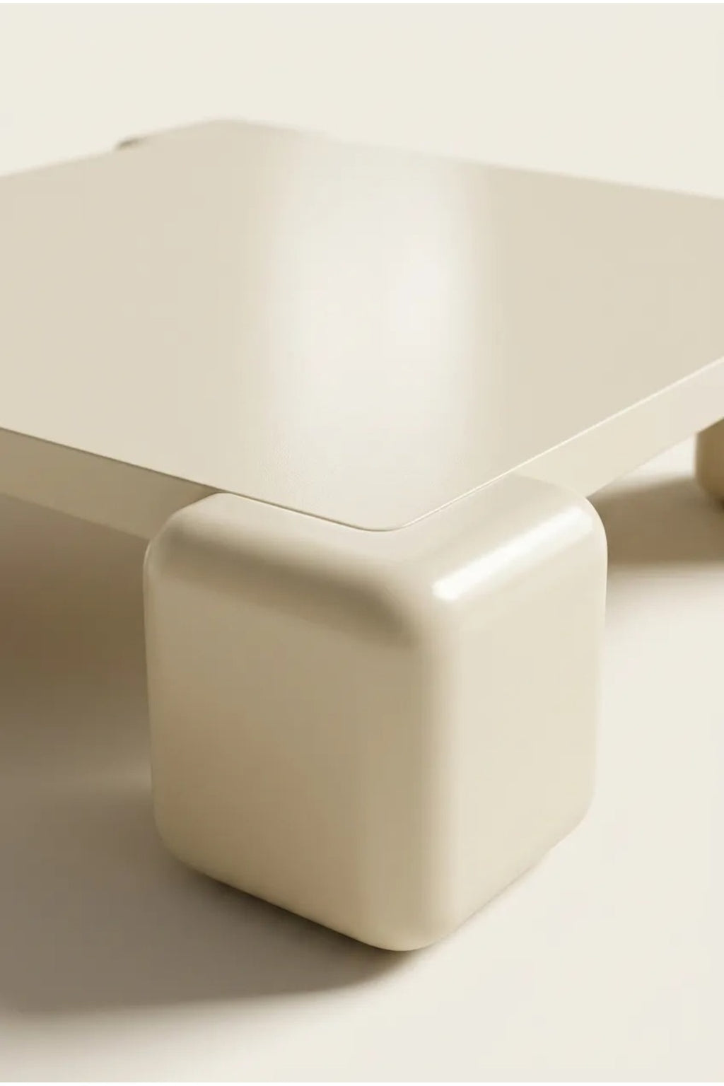 Cubé Orta Sehpa Krem, 90x90 kare orta sehpa – görsel 3