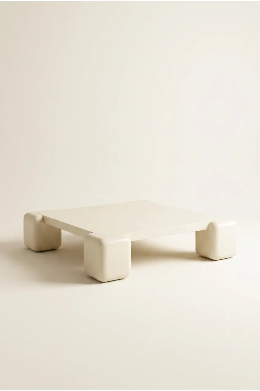 Cubé Orta Sehpa Krem, 90x90 kare orta sehpa – görsel 1